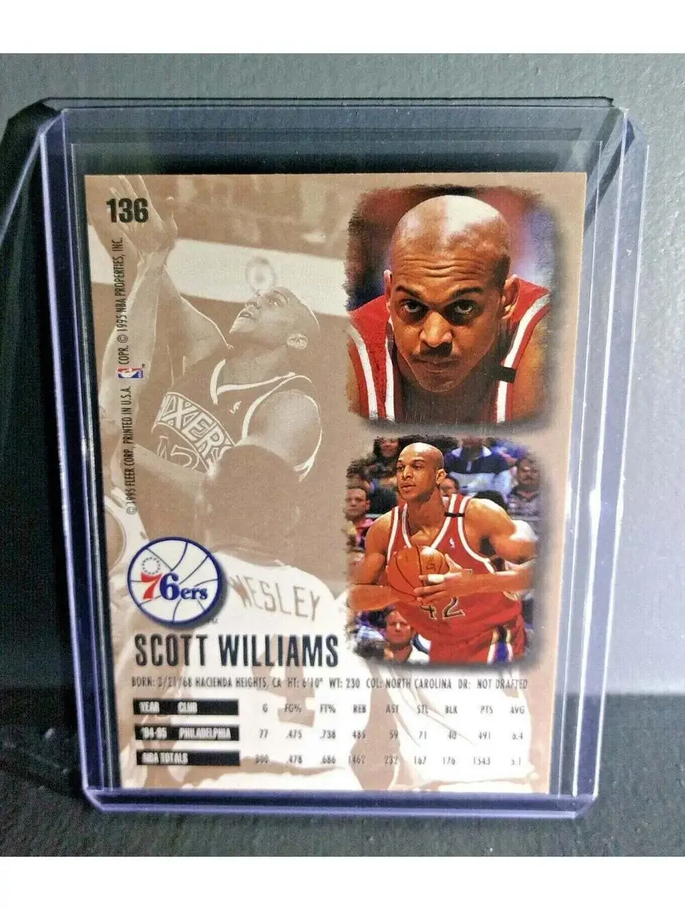 1995-96 Scott Williams Fleer Ultra #136 Basketball Card